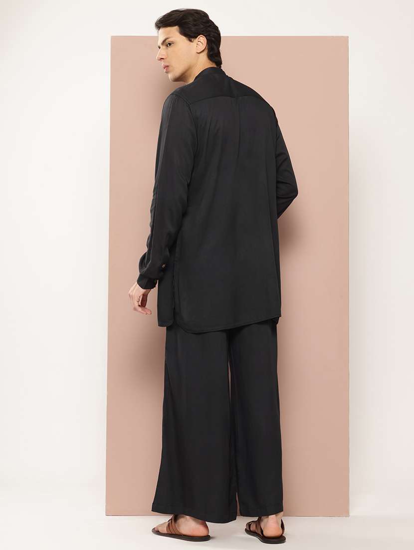 men solid long sleeve pathani ethnic wear set - 22383948 -  Standard Image - 4