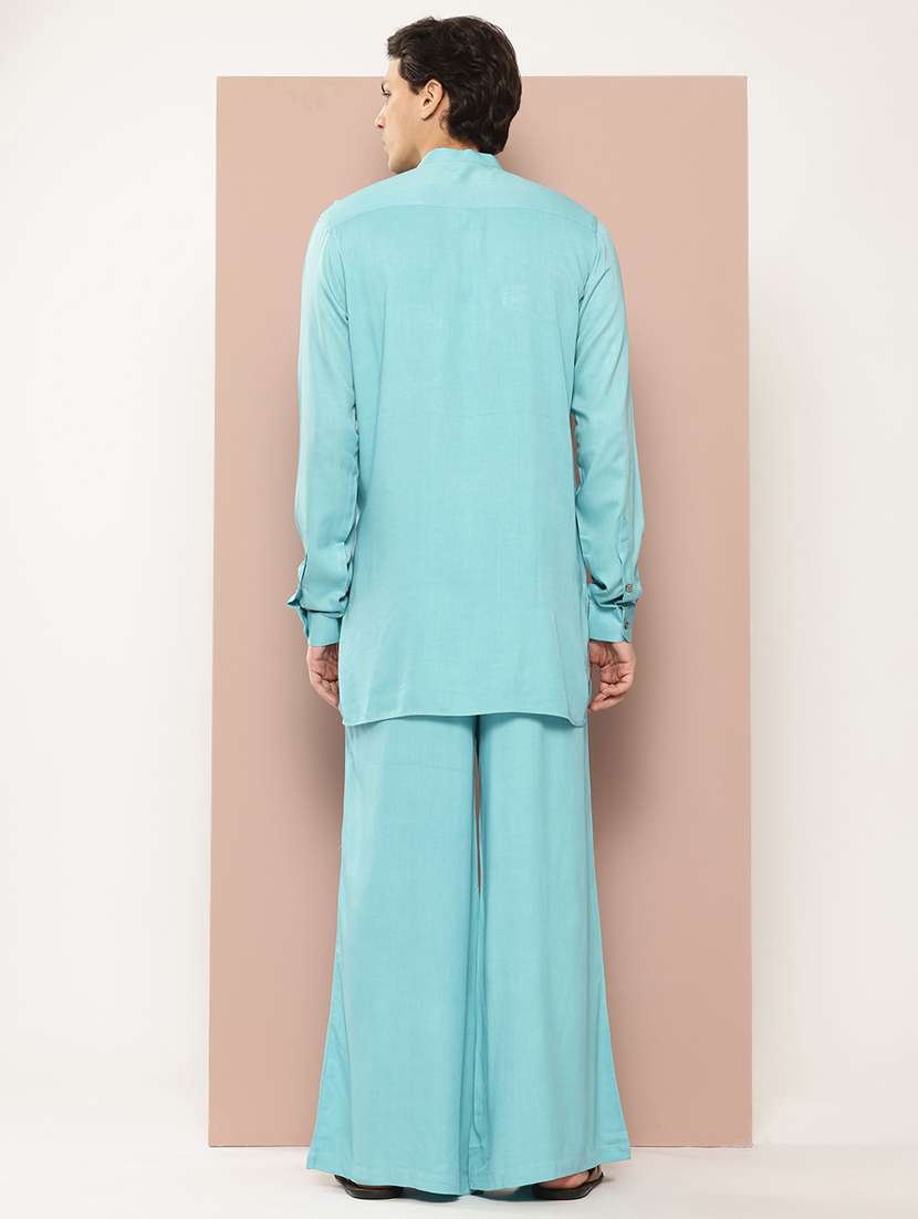 Men Solid Long Sleeve Pathani Ethnic Wear Set - 22383951 -  Standard Image - 4