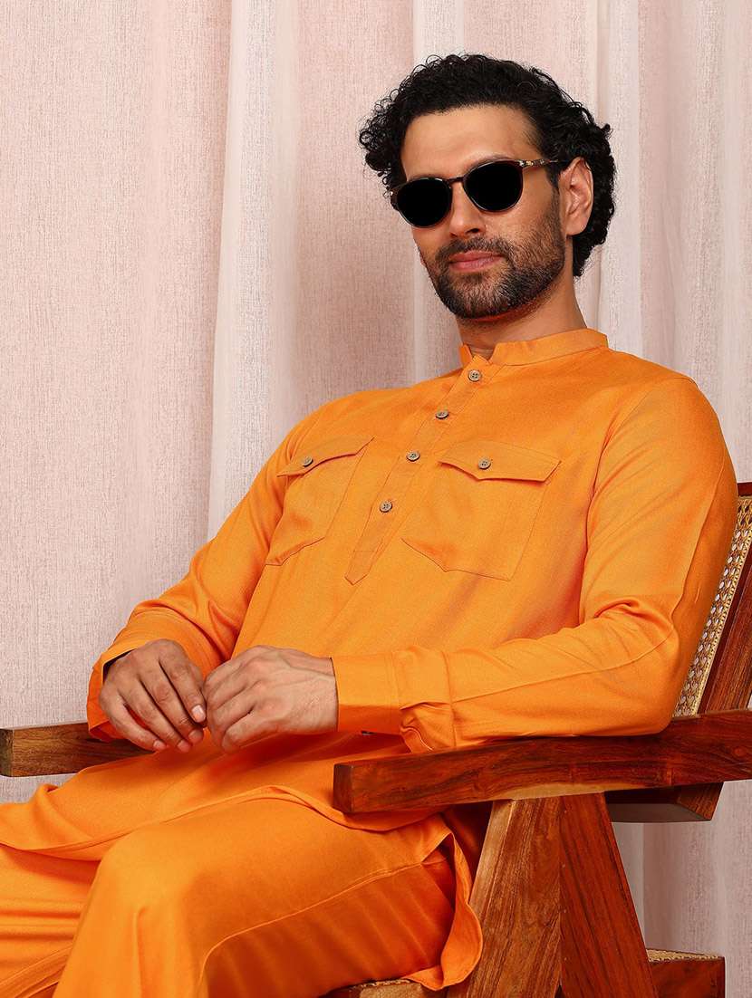 men solid long sleeve pathani ethnic wear set - 22383973 -  Standard Image - 1