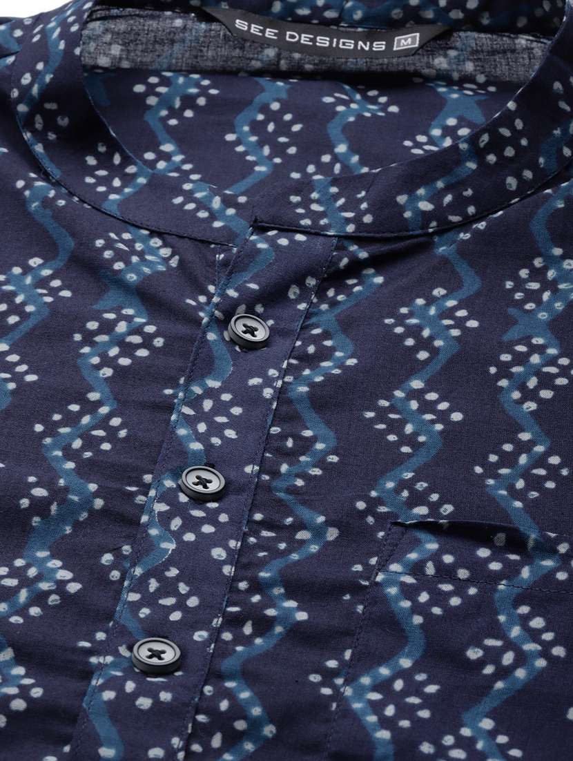 Men Printed Long Sleeve Kurta Pyjama Set - 22383997 -  Standard Image - 1