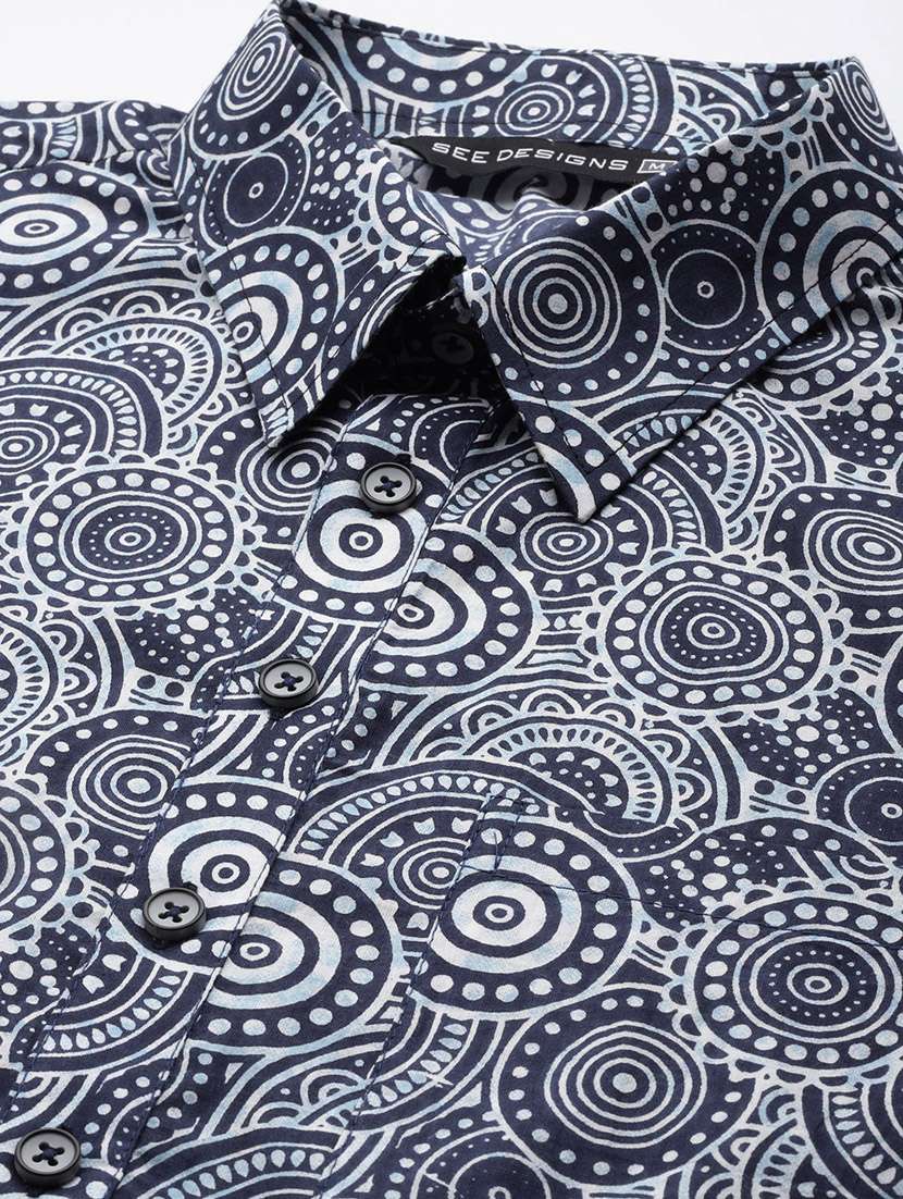 men printed long sleeve pathani set - 22384067 -  Standard Image - 1
