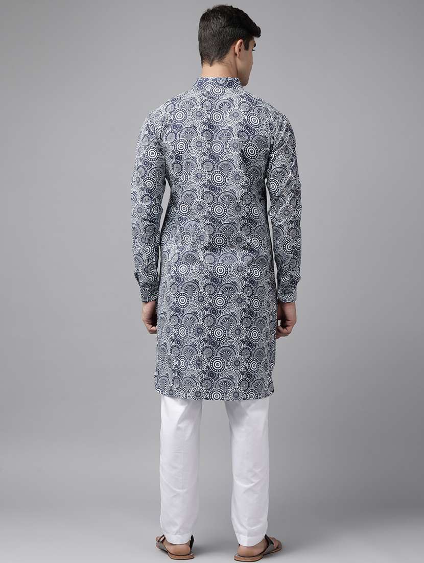 men printed long sleeve pathani set - 22384067 -  Standard Image - 4