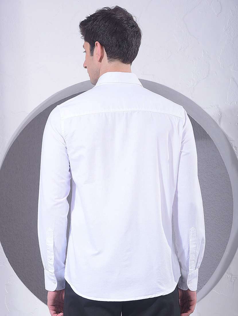 men solid long sleeve slim fit casual shirt - 22384130 -  Standard Image - 4
