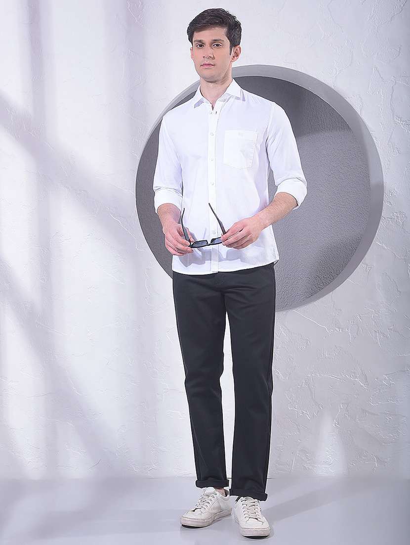 men solid long sleeve slim fit casual shirt - 22384130 -  Standard Image - 6