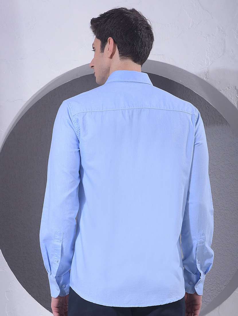 men solid long sleeve slim fit casual shirt - 22384132 -  Standard Image - 4