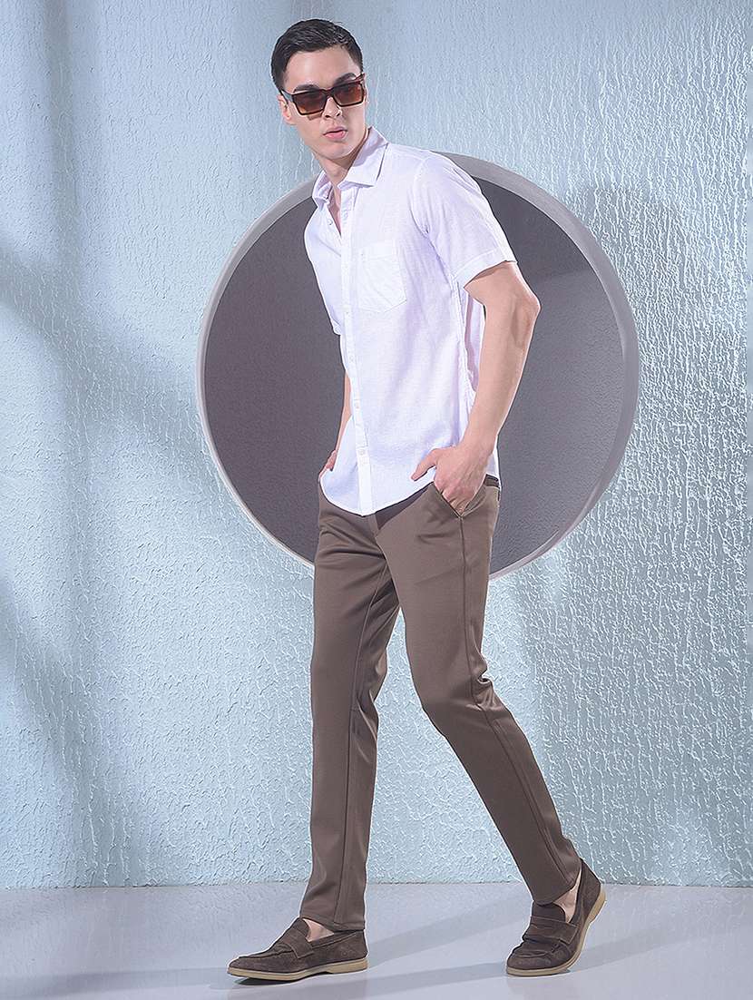 men solid short sleeve slim fit casual shirt - 22384151 -  Standard Image - 6