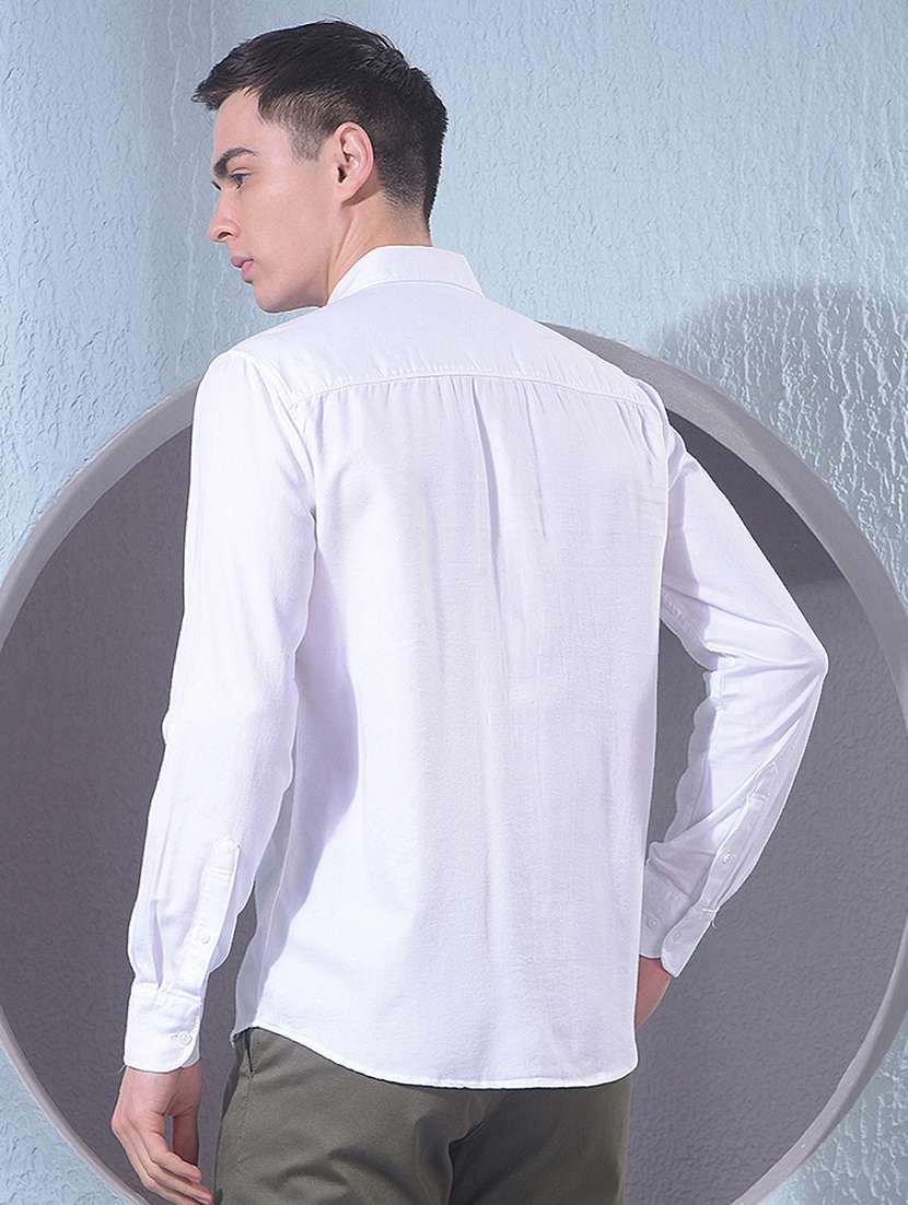 men solid long sleeve slim fit casual shirt - 22384154 -  Standard Image - 4