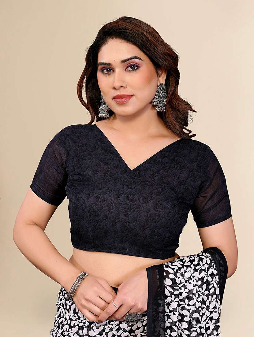 women printed casual wear saree with blouse - 22384172 -  Standard Image - 4