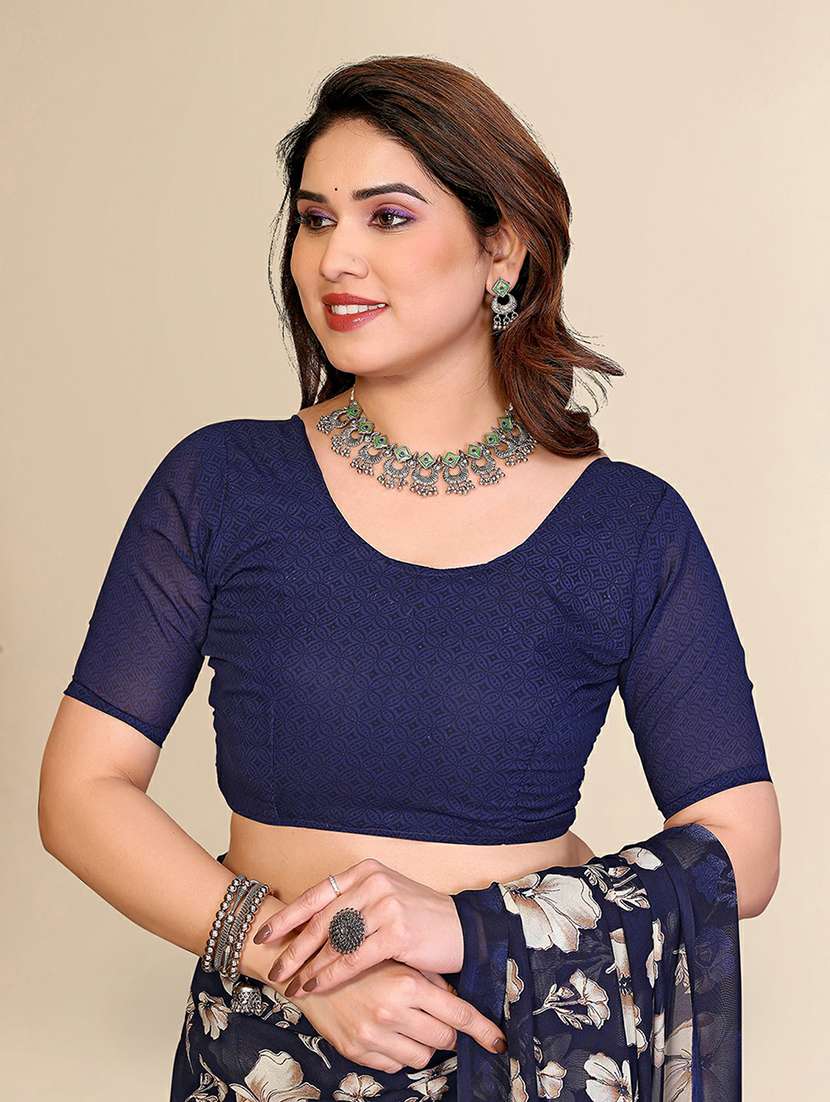 women printed casual wear saree with blouse - 22384176 -  Standard Image - 4