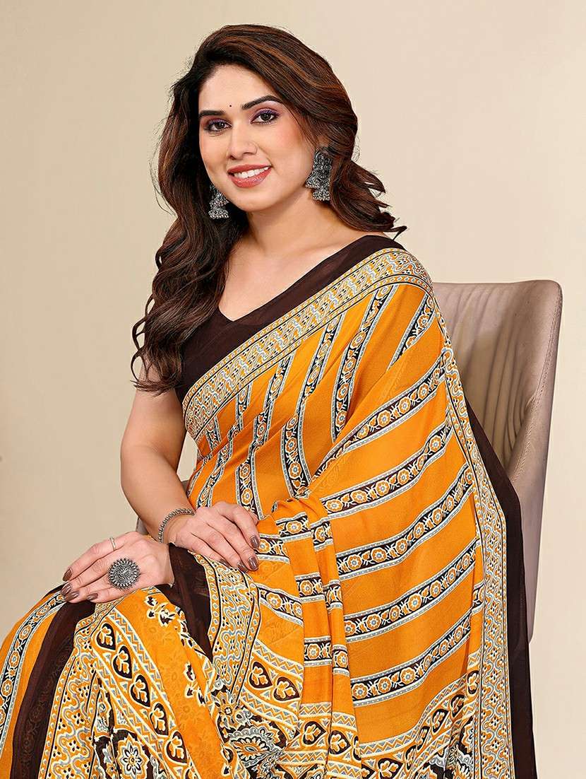 women printed casual wear saree with blouse - 22384182 -  Standard Image - 1