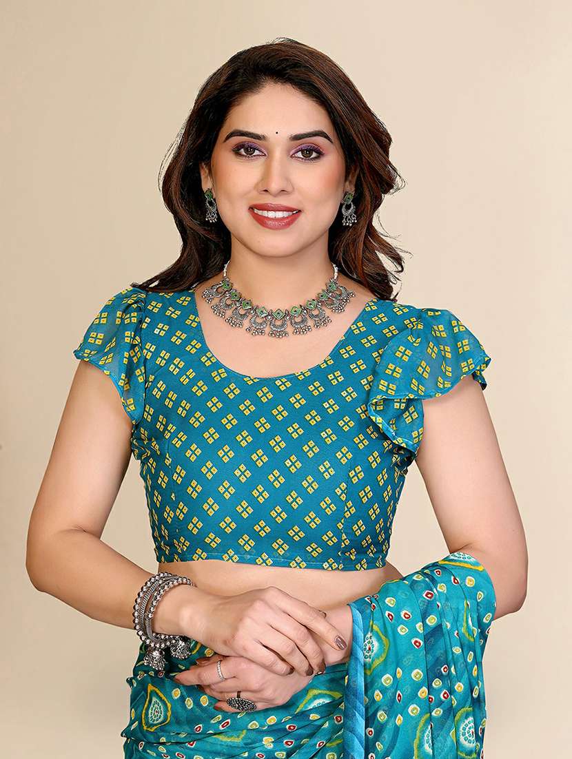 women printed casual wear saree with blouse - 22384184 -  Standard Image - 4