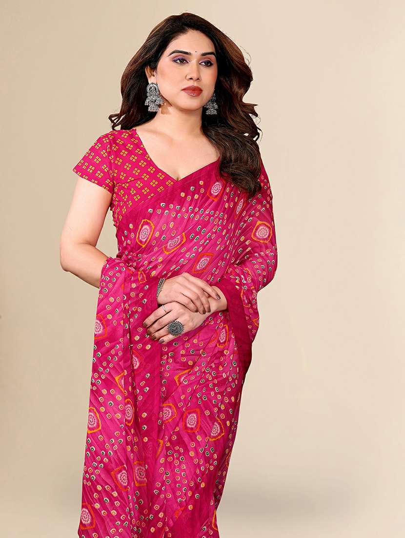 women printed casual wear saree with blouse - 22384186 -  Standard Image - 1