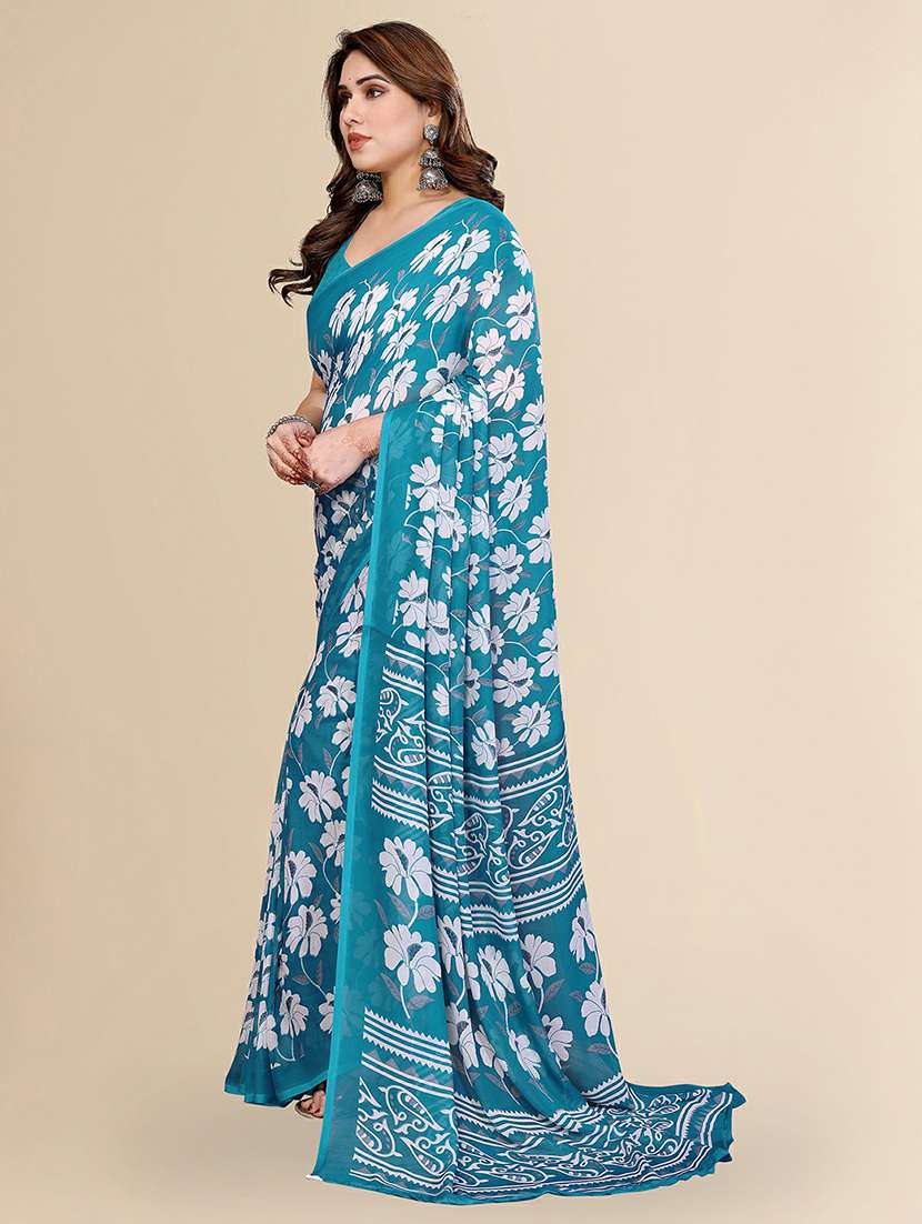 women printed casual wear saree with blouse - 22384199 -  Standard Image - 1