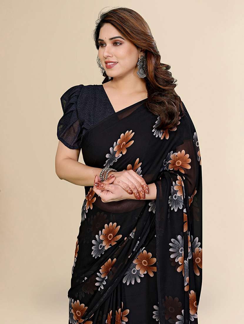 women printed casual wear saree with blouse - 22384206 -  Standard Image - 1