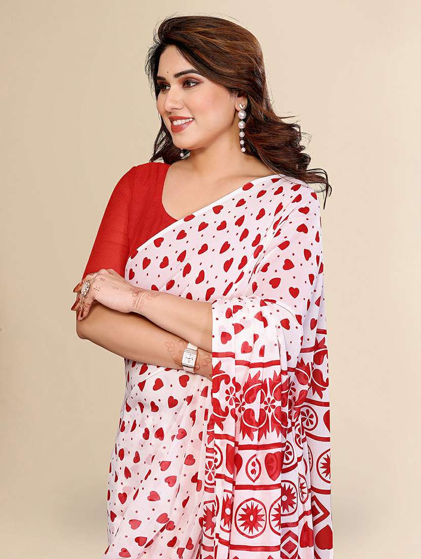 women printed casual wear saree with blouse - 22384211 -  Standard Image - 1