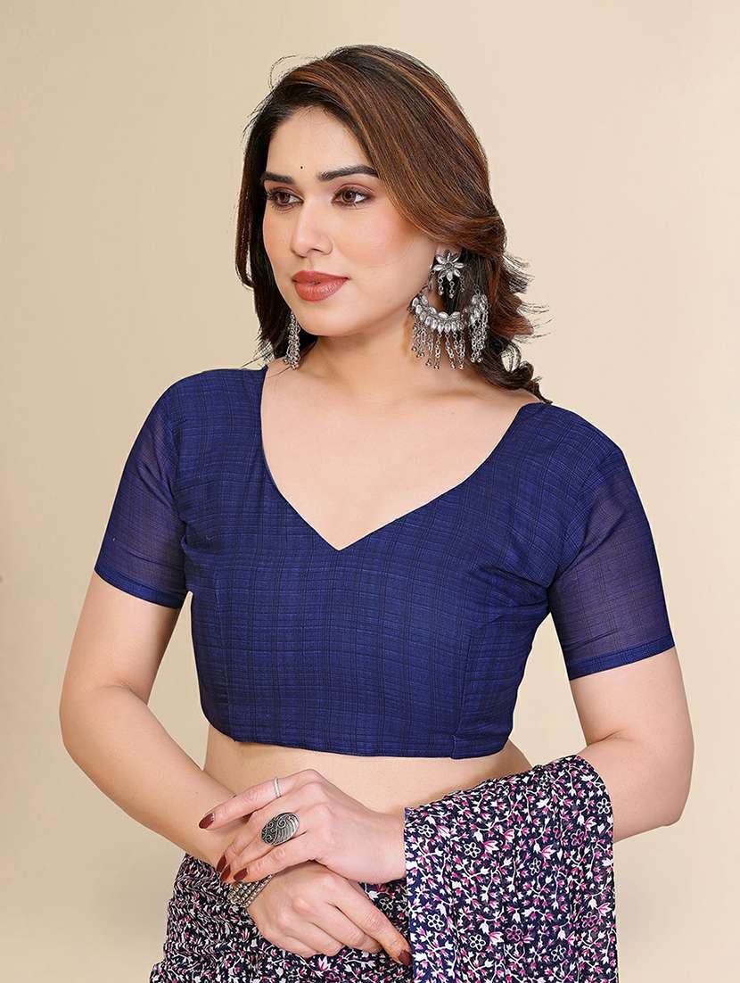 women printed casual wear saree with blouse - 22384218 -  Standard Image - 4