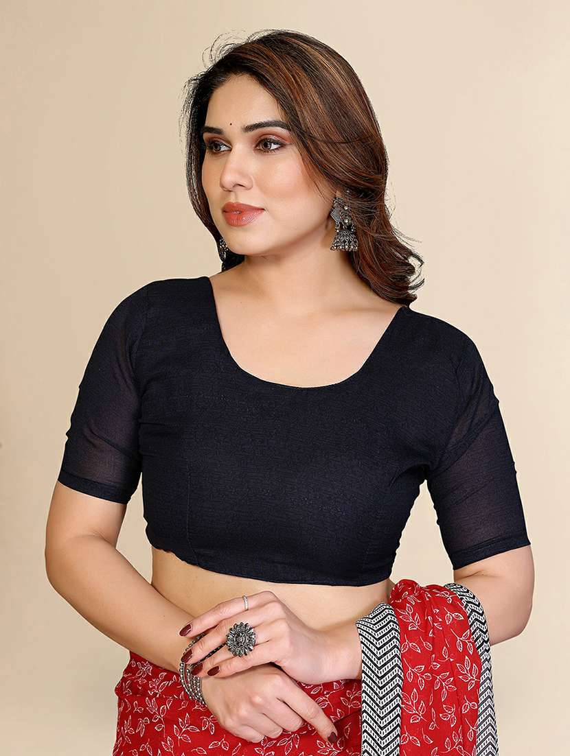 women printed casual wear saree with blouse - 22384224 -  Standard Image - 4