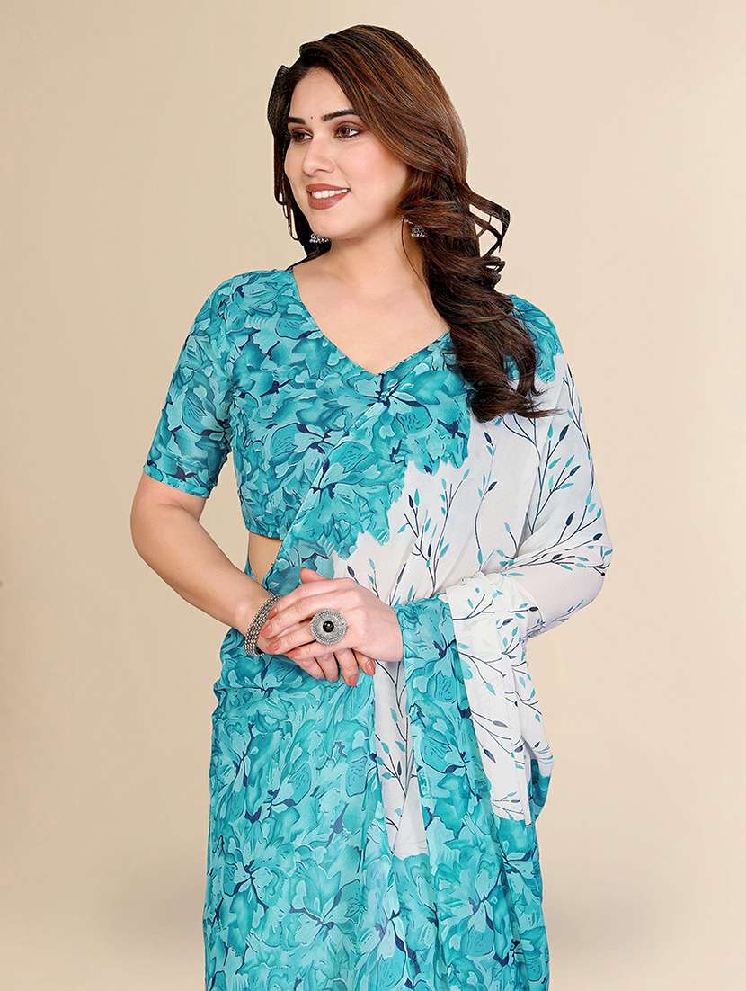 women printed casual wear saree with blouse - 22384227 -  Standard Image - 1