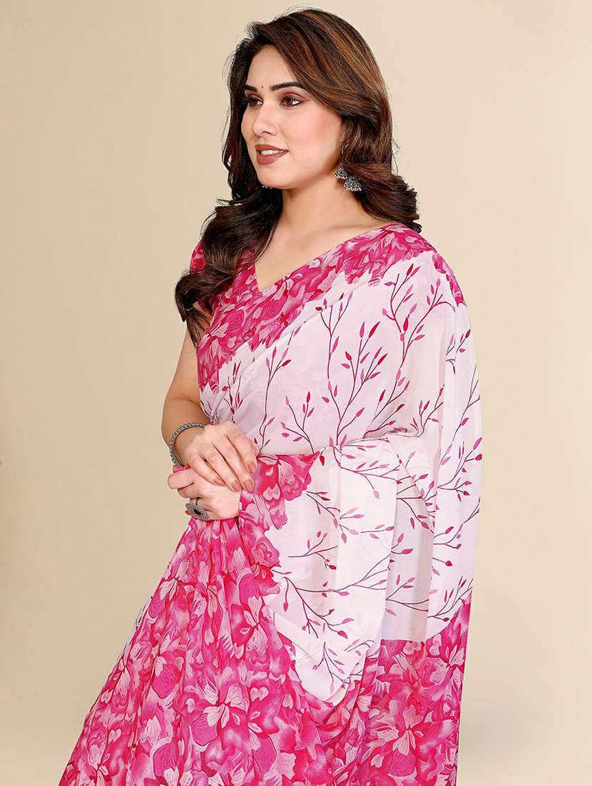 women printed casual wear saree with blouse - 22384229 -  Standard Image - 1
