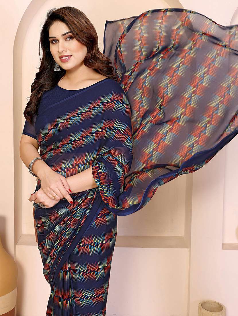 women printed casual wear saree with blouse - 22384231 -  Standard Image - 1