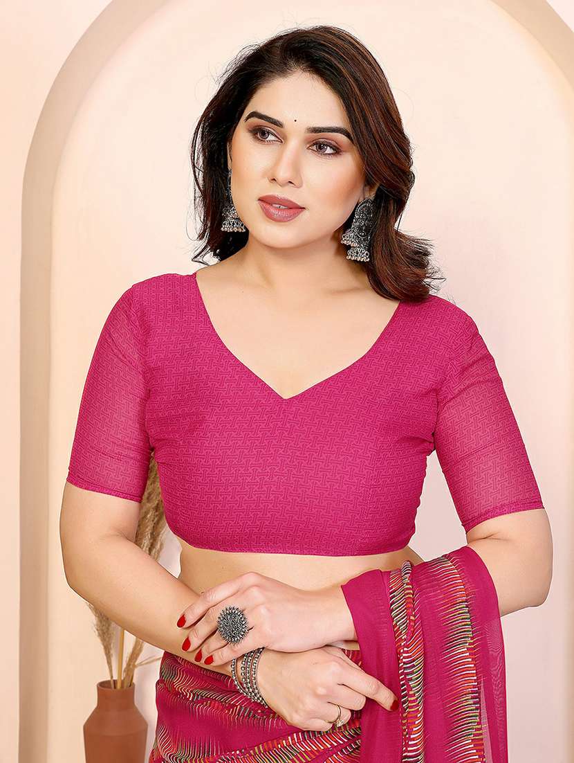 women printed casual wear saree with blouse - 22384233 -  Standard Image - 4