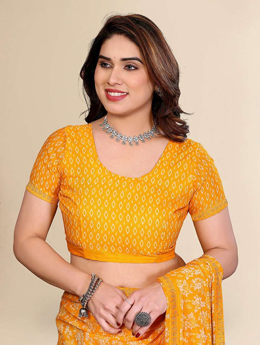 women printed casual wear saree with blouse - 22384255 -  Standard Image - 4