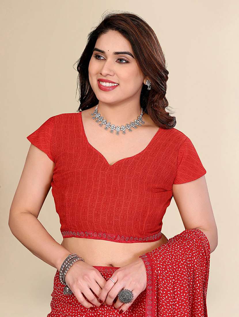 women printed casual wear saree with blouse - 22384258 -  Standard Image - 4