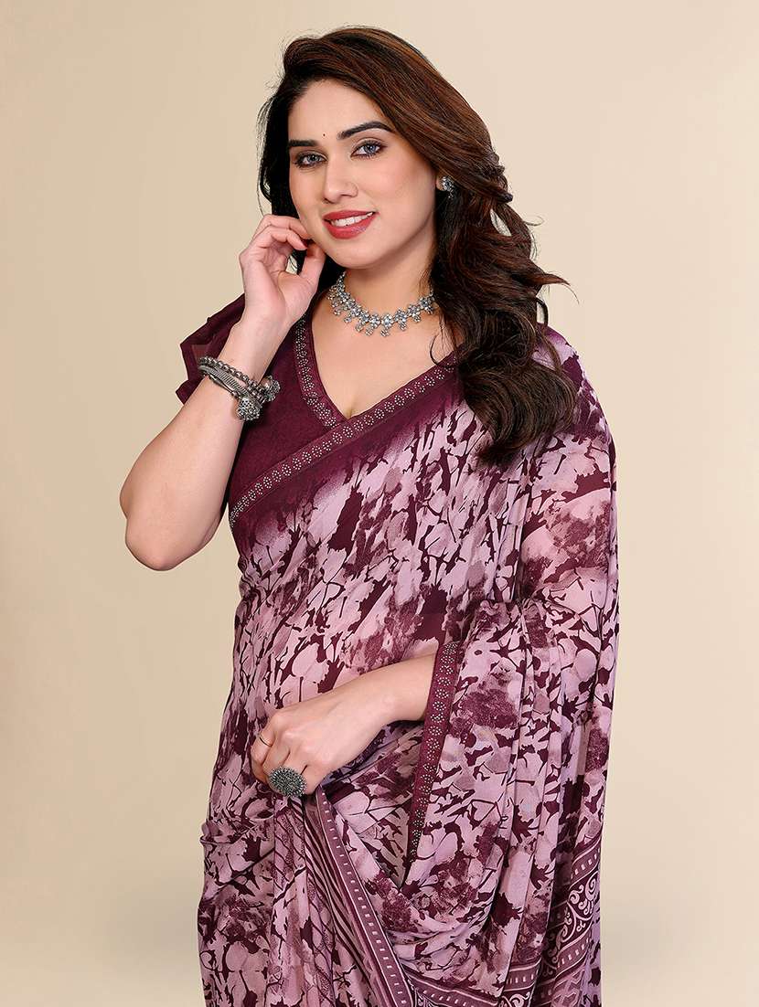 women printed casual wear saree with blouse - 22384264 -  Standard Image - 1