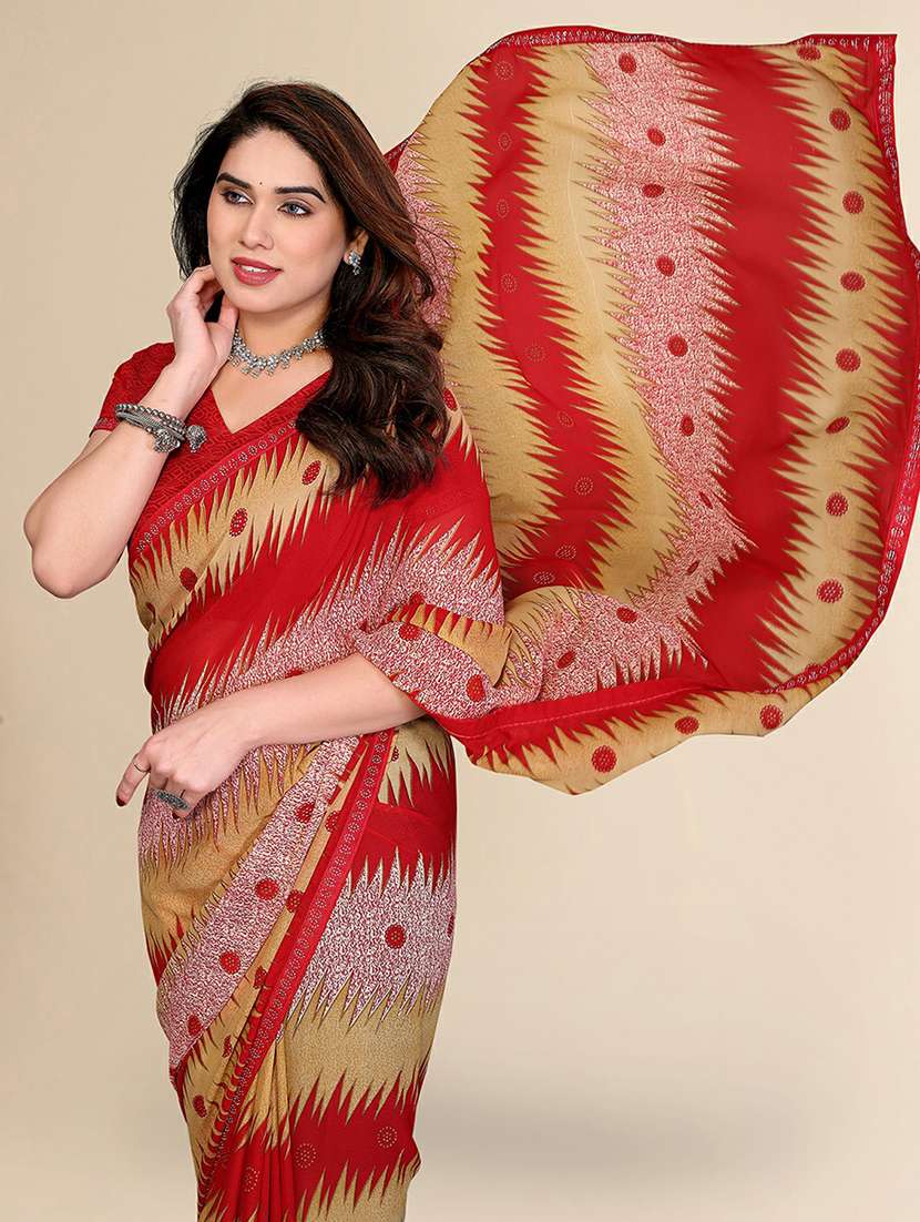 women printed casual wear saree with blouse - 22384266 -  Standard Image - 1