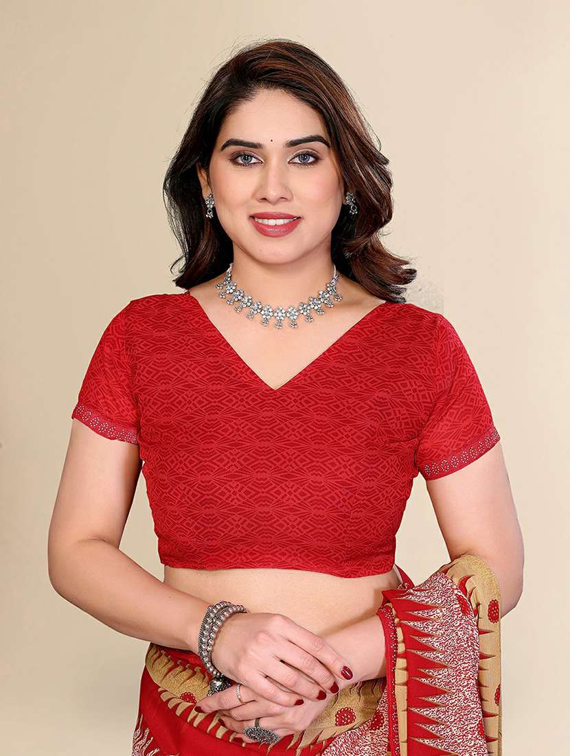 women printed casual wear saree with blouse - 22384266 -  Standard Image - 4