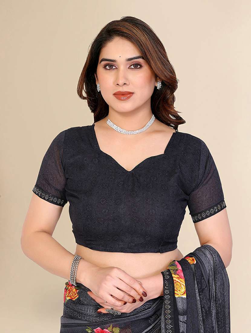 women printed casual wear saree with blouse - 22384268 -  Standard Image - 4