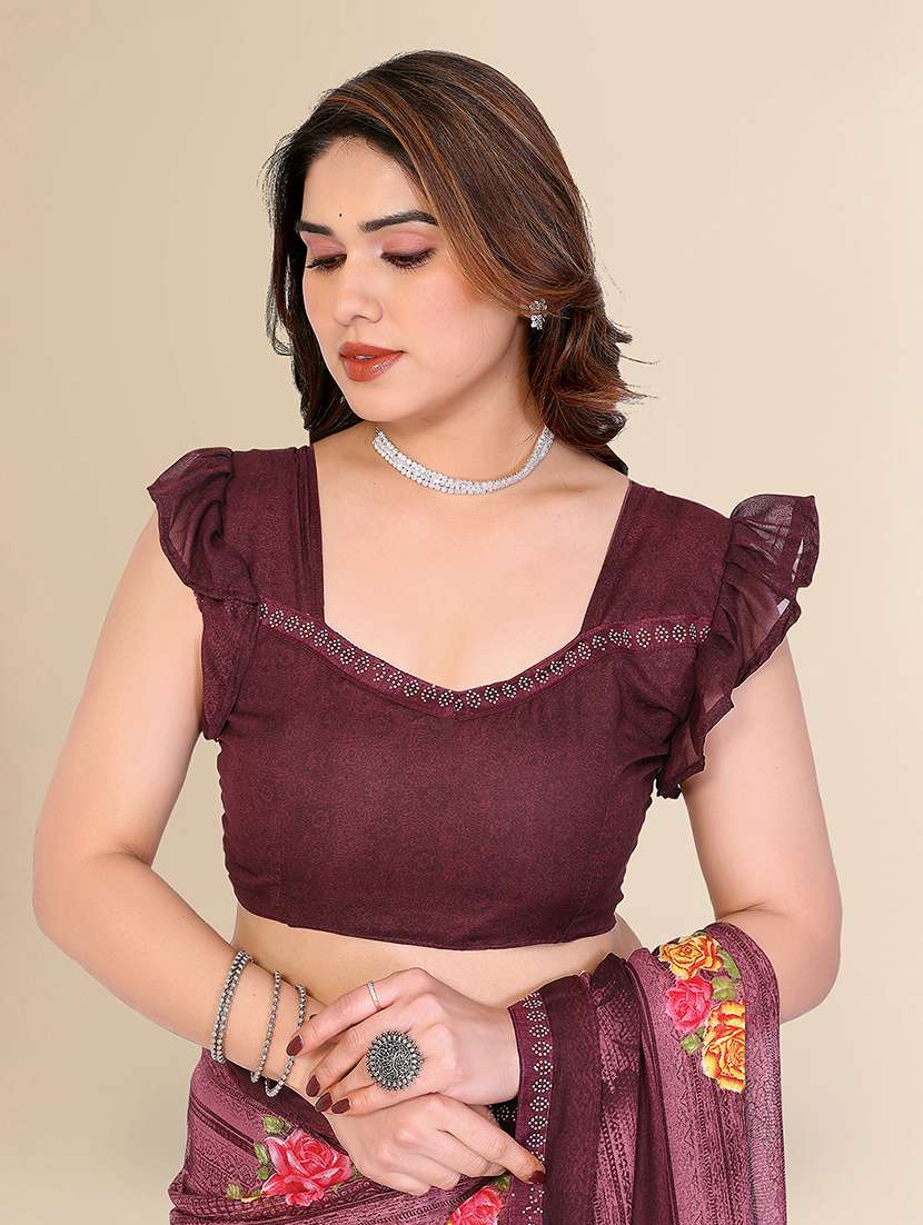 women printed casual wear saree with blouse - 22384270 -  Standard Image - 4