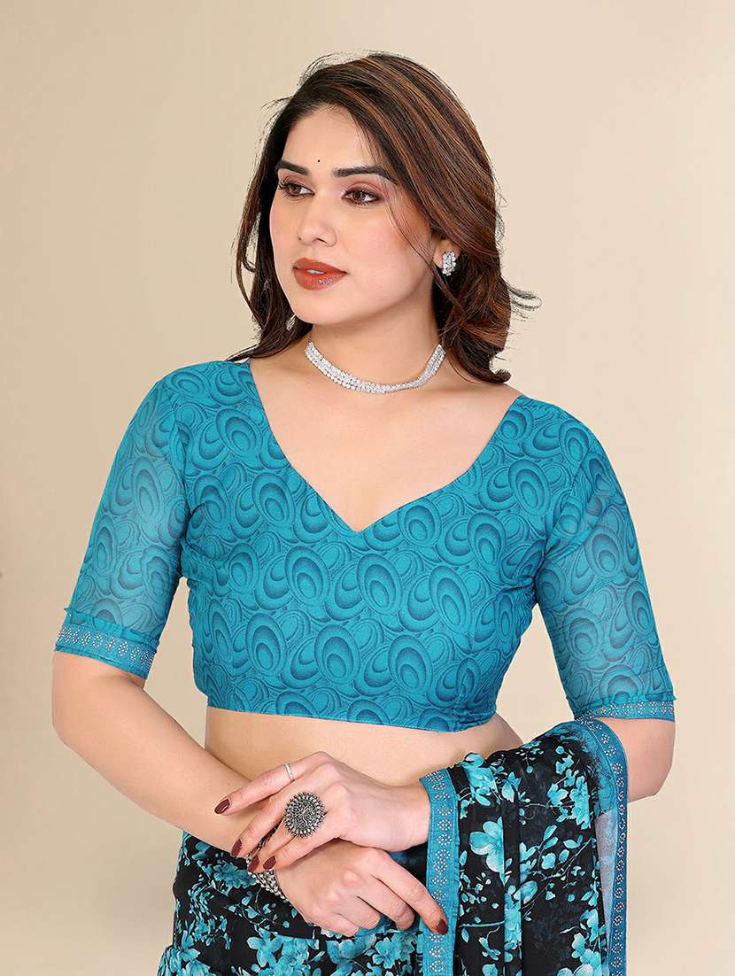 women printed casual wear saree with blouse - 22384271 -  Standard Image - 4