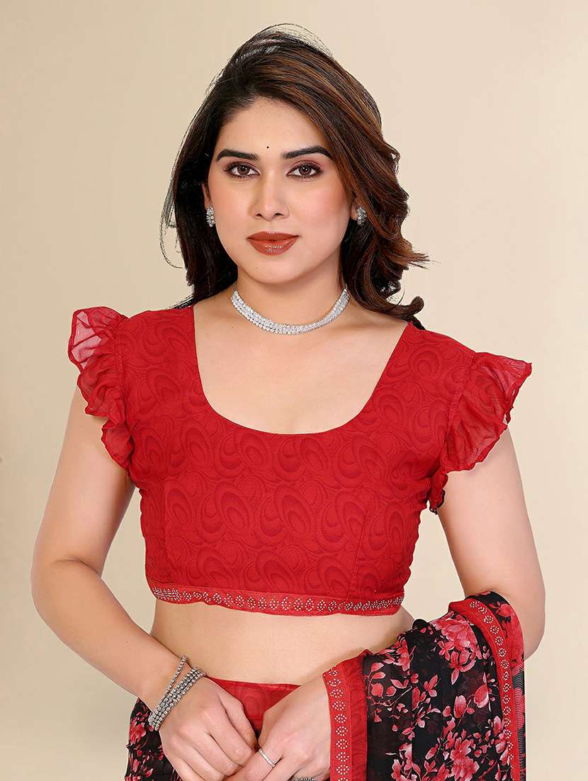 women printed casual wear saree with blouse - 22384274 -  Standard Image - 4