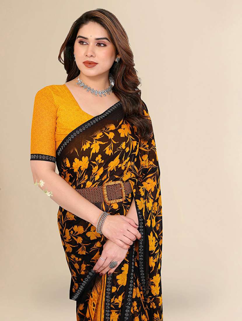 women printed casual wear saree with blouse - 22384276 -  Standard Image - 1