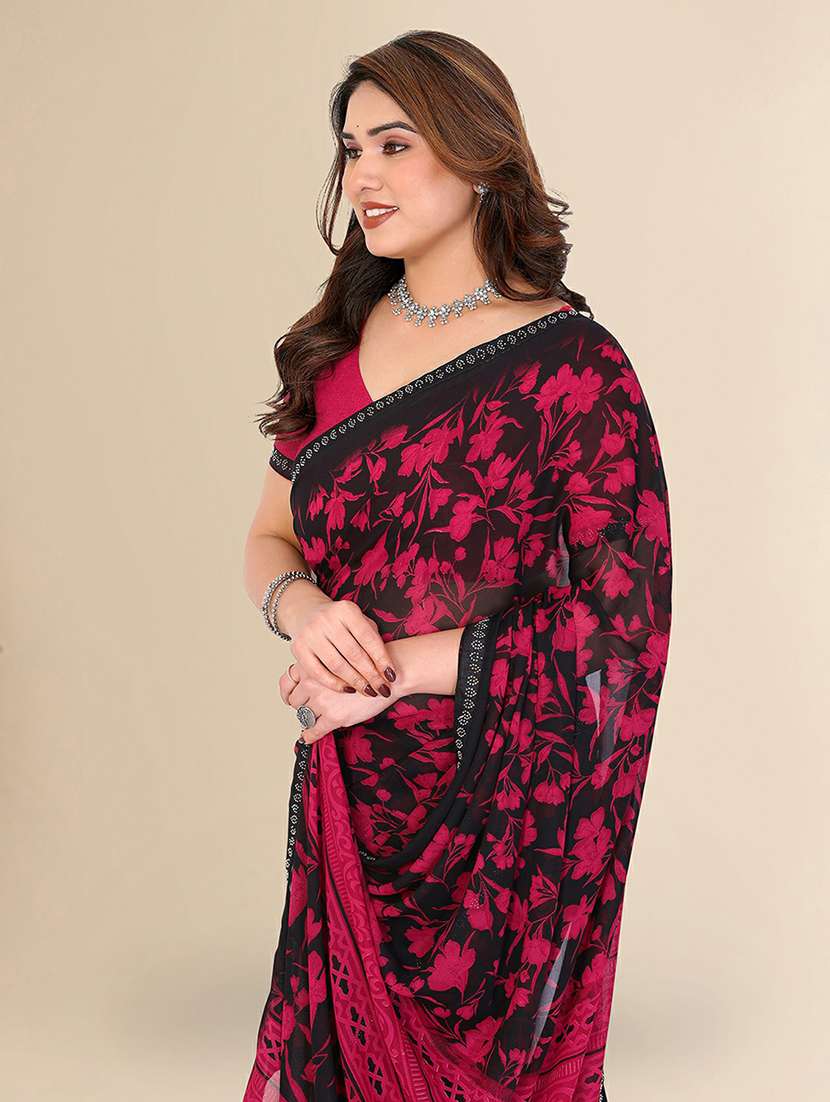 women printed casual wear saree with blouse - 22384277 -  Standard Image - 1