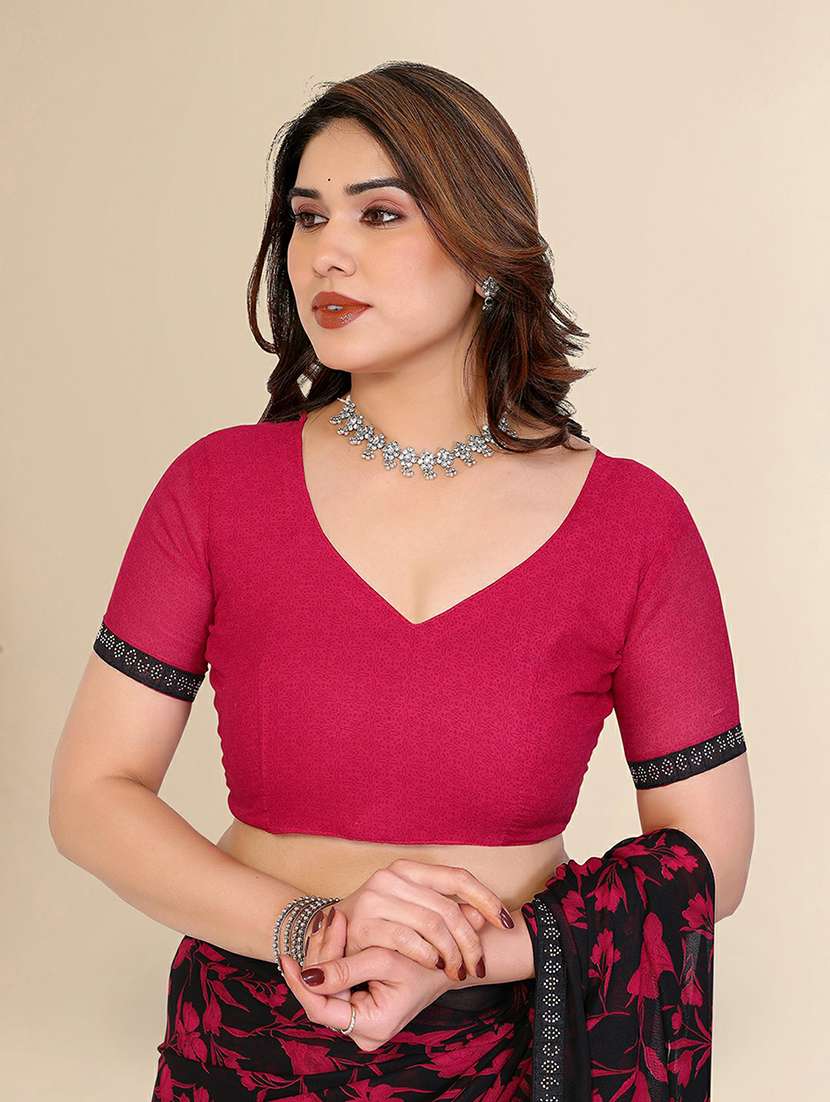 women printed casual wear saree with blouse - 22384277 -  Standard Image - 4