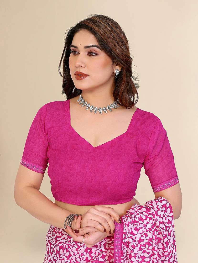 women printed casual wear saree with blouse - 22384281 -  Standard Image - 4