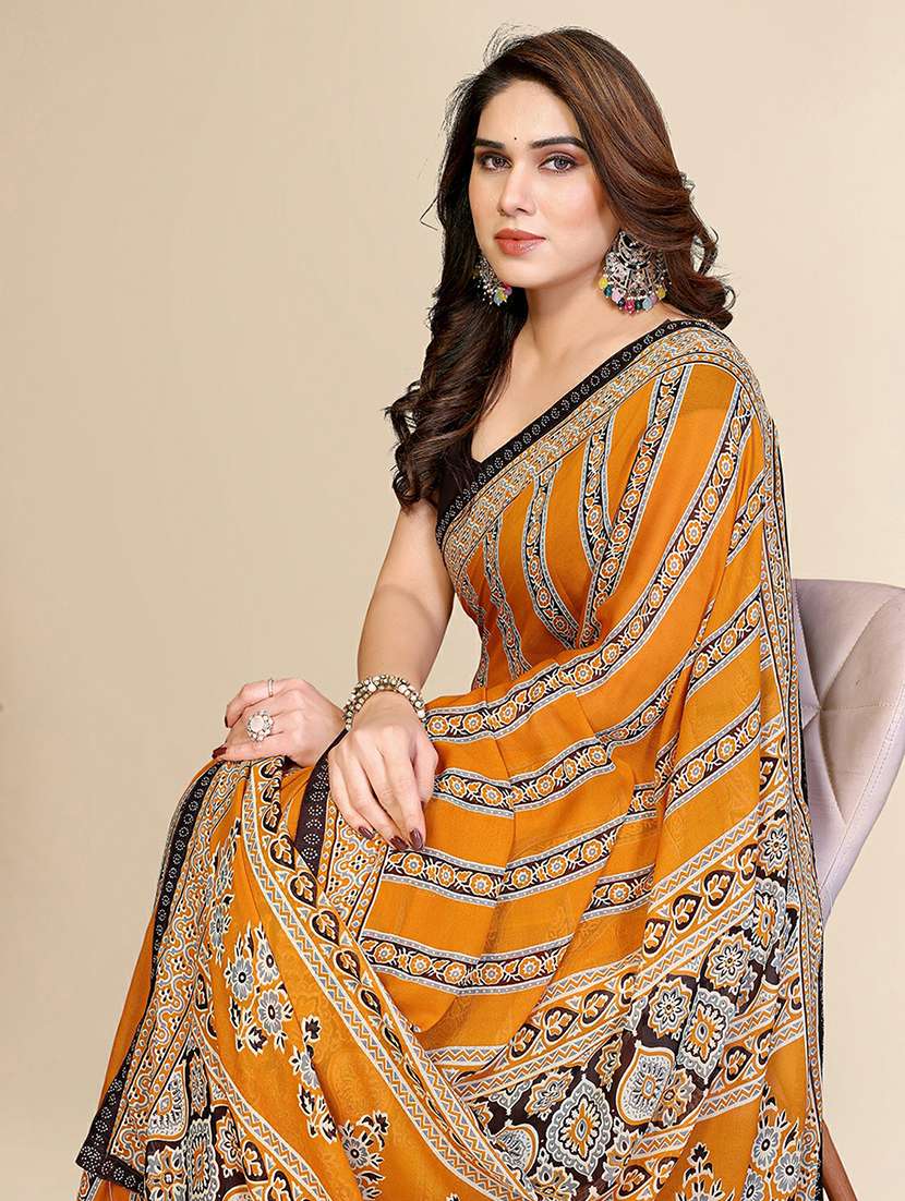 women printed casual wear saree with blouse - 22384289 -  Standard Image - 1