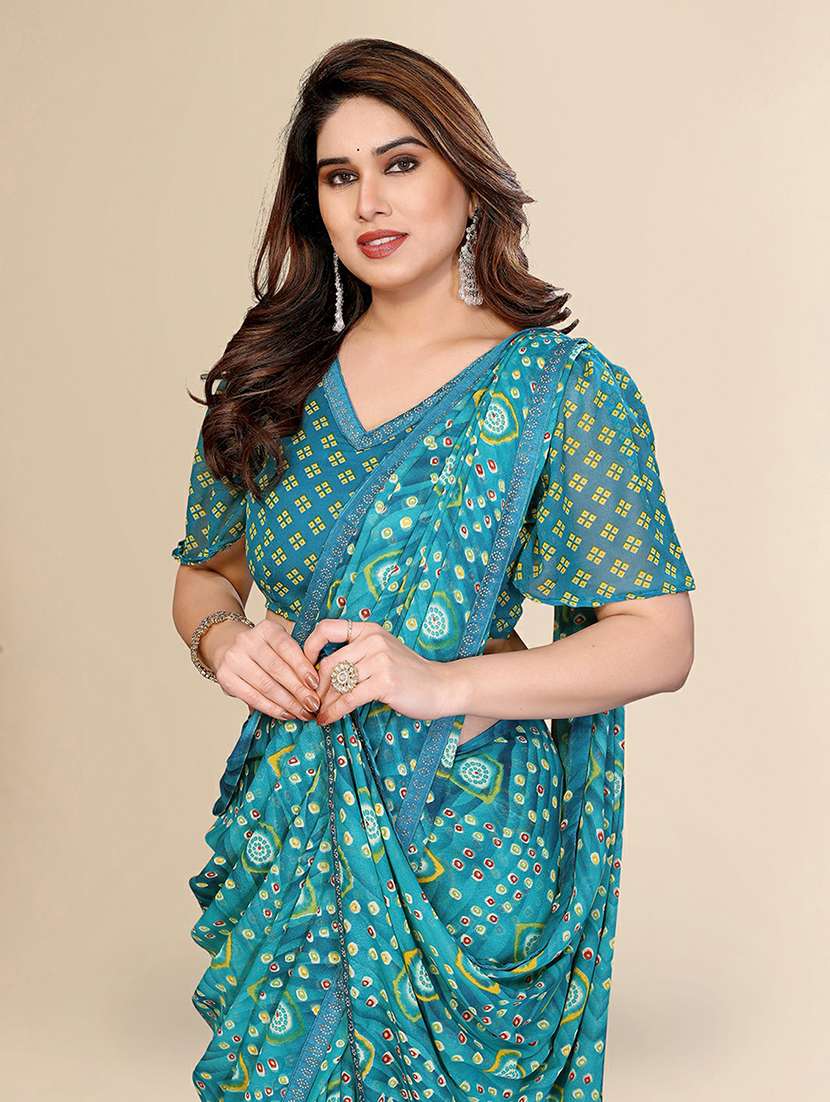 women printed casual wear saree with blouse - 22384292 -  Standard Image - 1