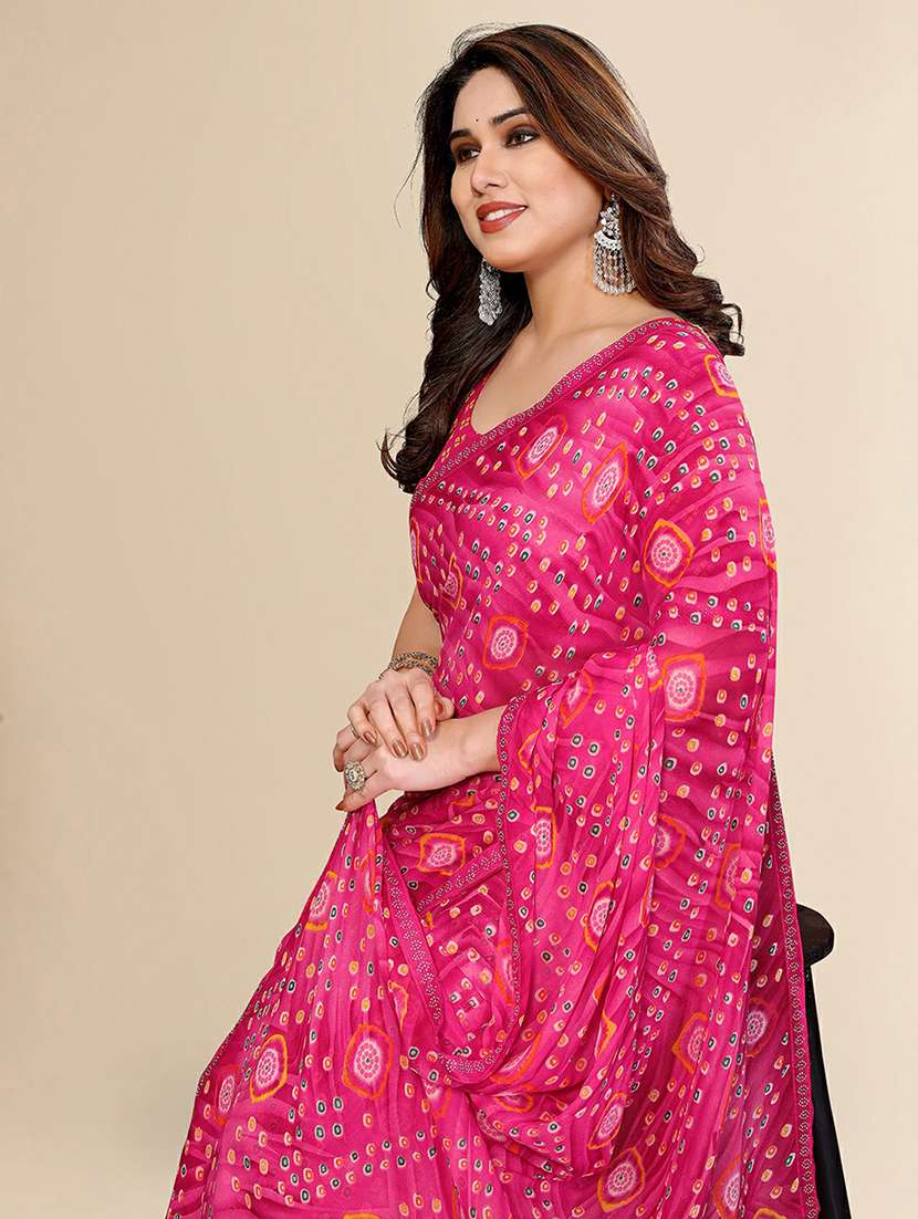 women printed casual wear saree with blouse - 22384294 -  Standard Image - 1