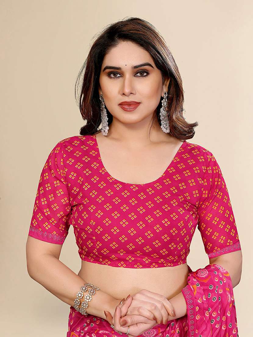 women printed casual wear saree with blouse - 22384294 -  Standard Image - 4