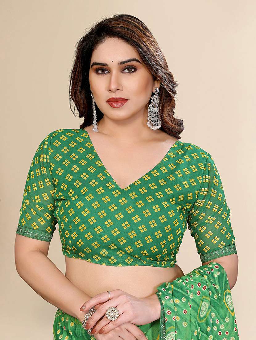 women printed casual wear saree with blouse - 22384295 -  Standard Image - 4