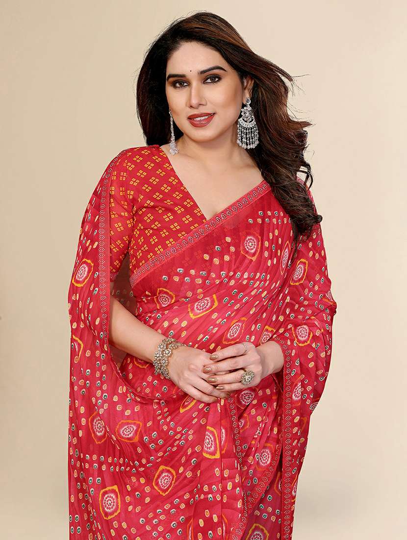 women printed casual wear saree with blouse - 22384297 -  Standard Image - 1