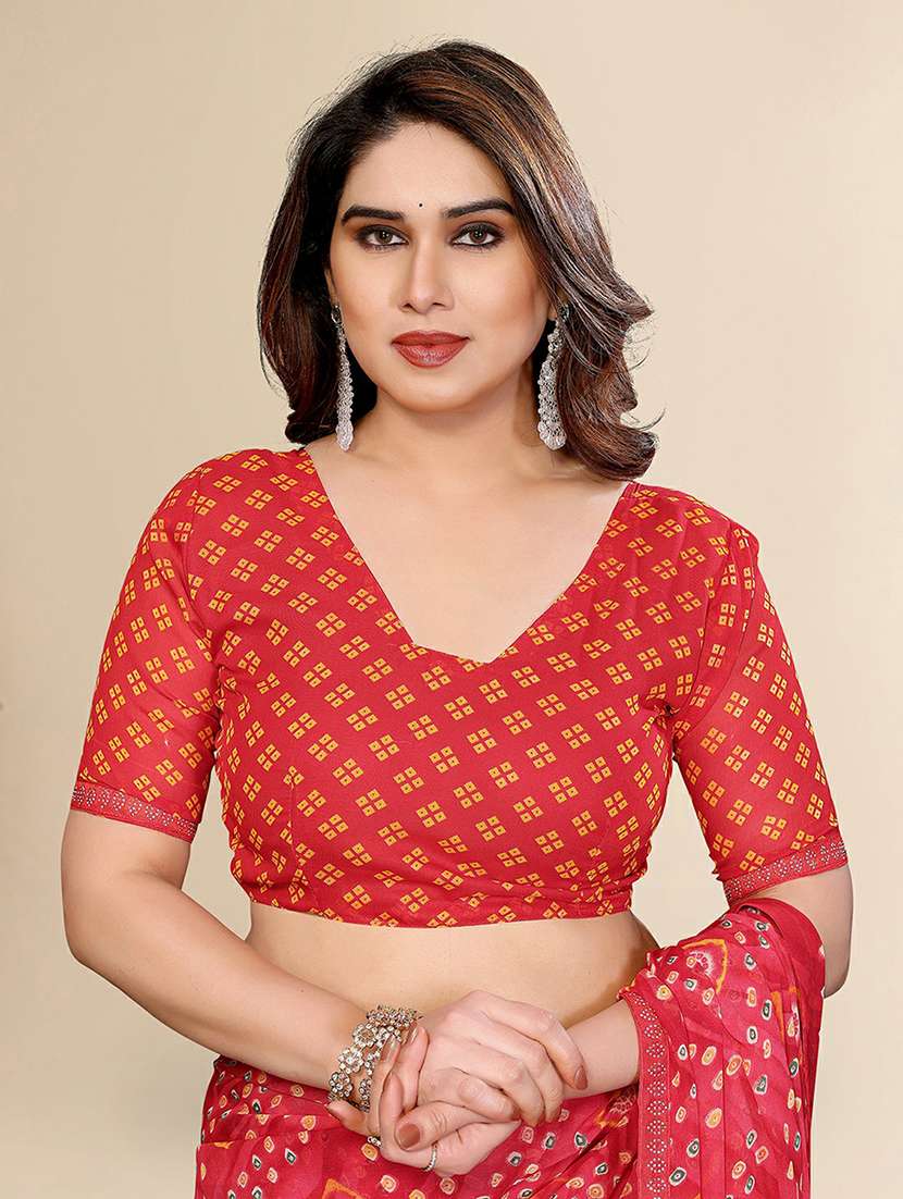women printed casual wear saree with blouse - 22384297 -  Standard Image - 4