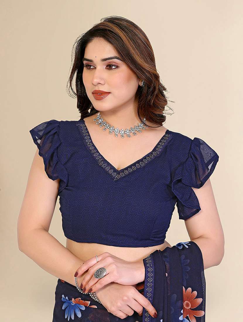 women printed casual wear saree with blouse - 22384311 -  Standard Image - 4