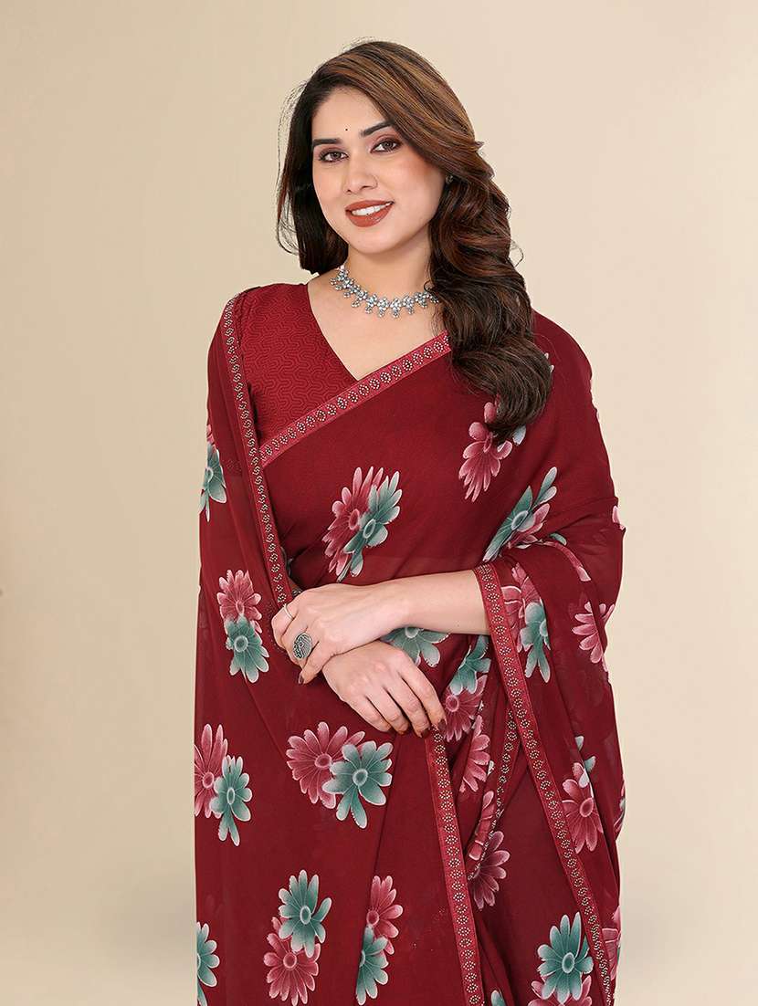 women printed casual wear saree with blouse - 22384312 -  Standard Image - 1