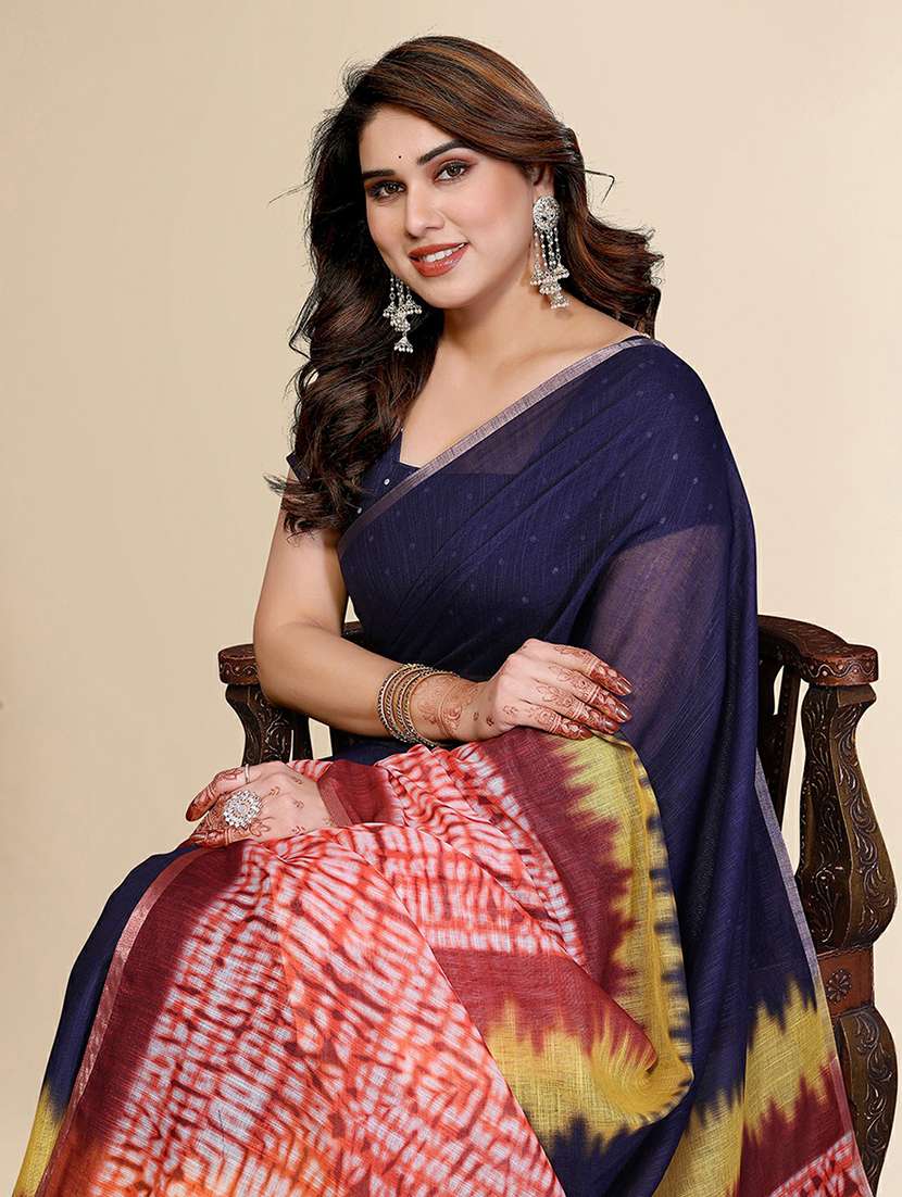 women printed casual wear saree with blouse - 22384337 -  Standard Image - 1