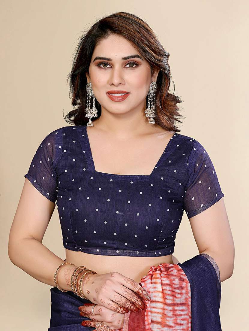 women printed casual wear saree with blouse - 22384337 -  Standard Image - 4