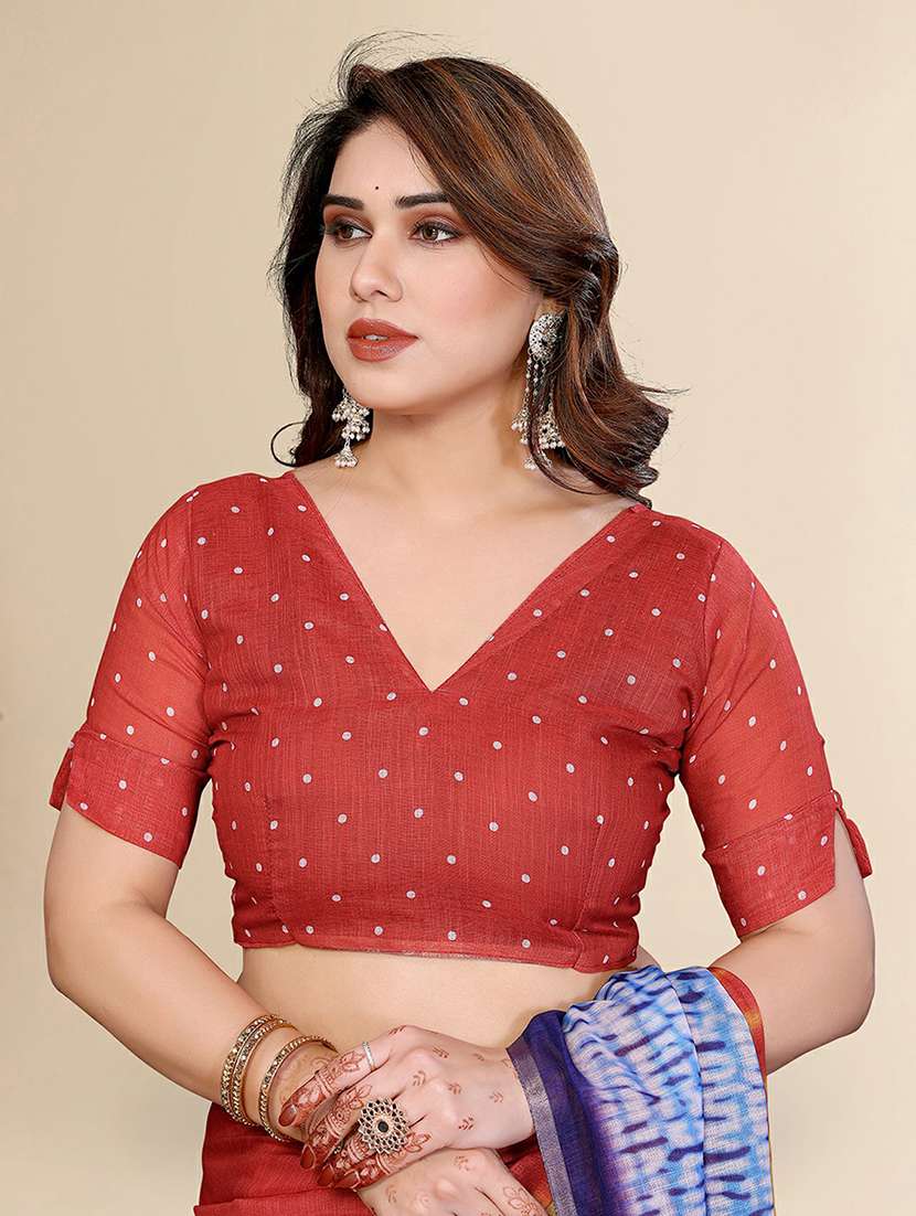 women printed casual wear saree with blouse - 22384338 -  Standard Image - 4